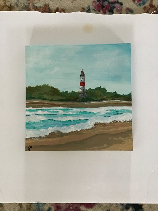 Hand painted beach scene